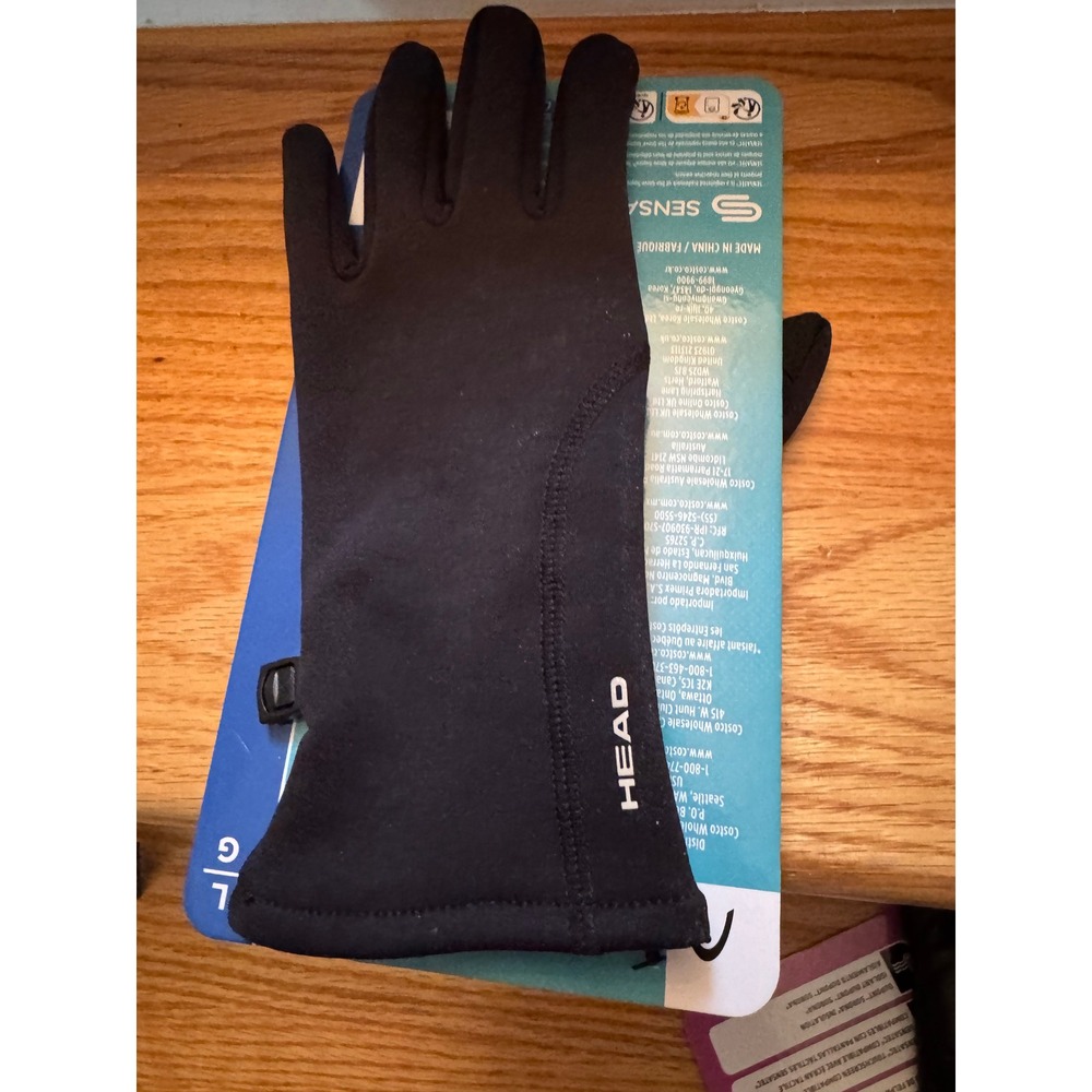 HEAD Women's Touchscreen Compatible Running Gloves Black Size Large NWT Active